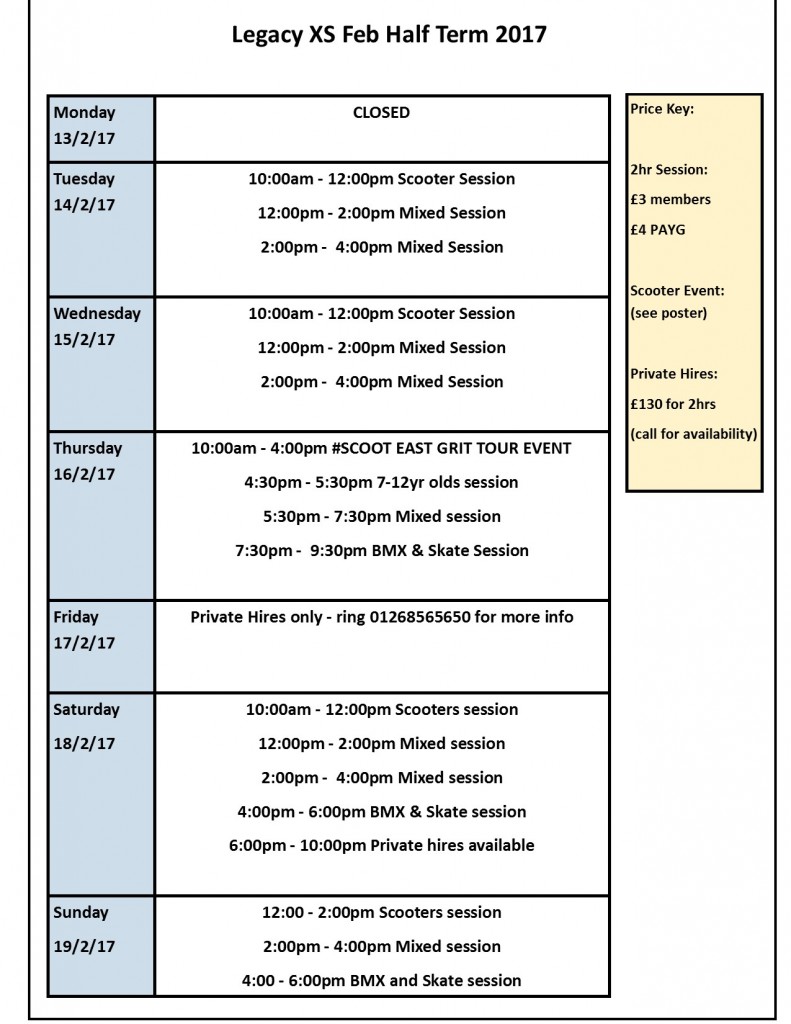 Feb half term 17